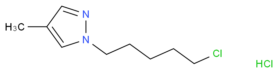 1-(5-chloropentyl)-4-methyl-1H-pyrazole hydrochloride_分子结构_CAS_)