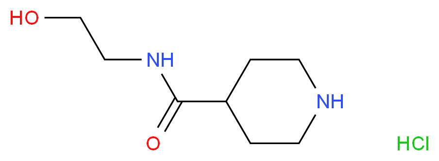 N-(2-hydroxyethyl)piperidine-4-carboxamide hydrochloride_分子结构_CAS_30672-46-9