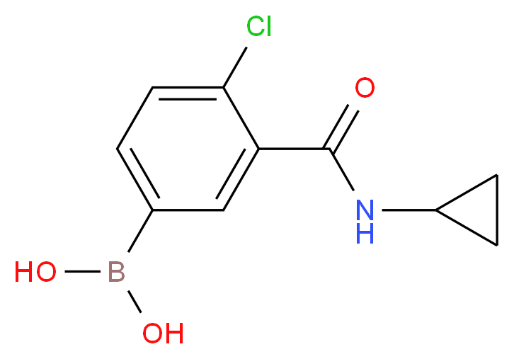 4-CHLORO-3-(CYCLOPROPYLCARBAMOYL)PHENYLBORONIC ACID_分子结构_CAS_871332-73-9)