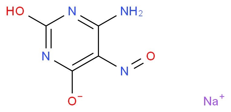 sodium 6-amino-2-hydroxy-5-nitrosopyrimidin-4-olate_分子结构_CAS_2209-71-4