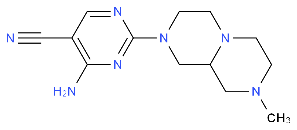4-amino-2-(8-methyloctahydro-2H-pyrazino[1,2-a]pyrazin-2-yl)pyrimidine-5-carbonitrile_分子结构_CAS_)