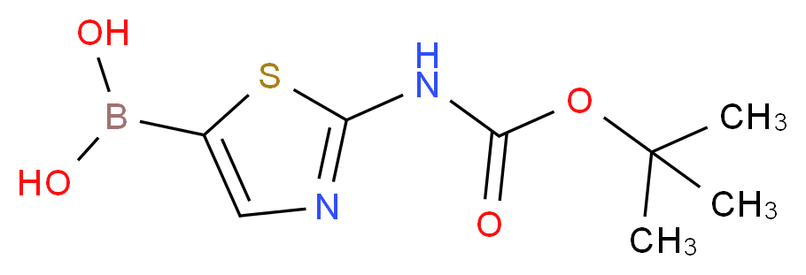 2-(BOC-AMINO)THIAZOLE-5-BORONIC ACID_分子结构_CAS_1025492-91-4)