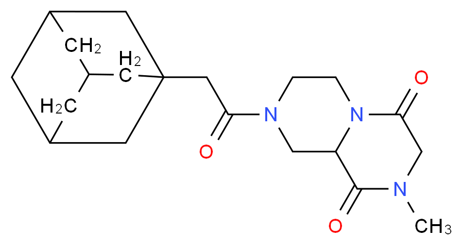 8-(1-adamantylacetyl)-2-methyltetrahydro-2H-pyrazino[1,2-a]pyrazine-1,4(3H,6H)-dione_分子结构_CAS_)