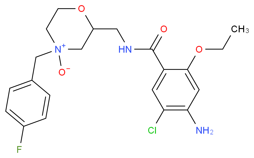 2-{[(4-amino-5-chloro-2-ethoxyphenyl)formamido]methyl}-4-[(4-fluorophenyl)methyl]morpholin-4-ium-4-olate_分子结构_CAS_1161443-73-7