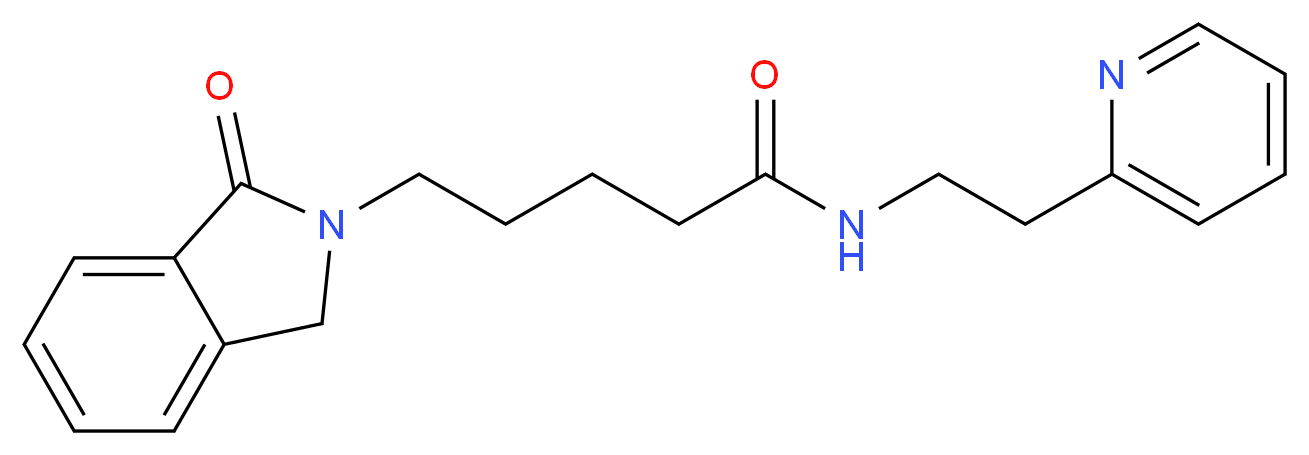 5-(1-oxo-1,3-dihydro-2H-isoindol-2-yl)-N-(2-pyridin-2-ylethyl)pentanamide_分子结构_CAS_)