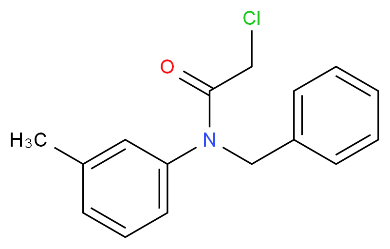 N-benzyl-2-chloro-N-(3-methylphenyl)acetamide_分子结构_CAS_38677-47-3