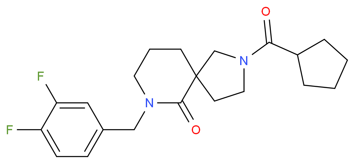 2-(cyclopentylcarbonyl)-7-(3,4-difluorobenzyl)-2,7-diazaspiro[4.5]decan-6-one_分子结构_CAS_)