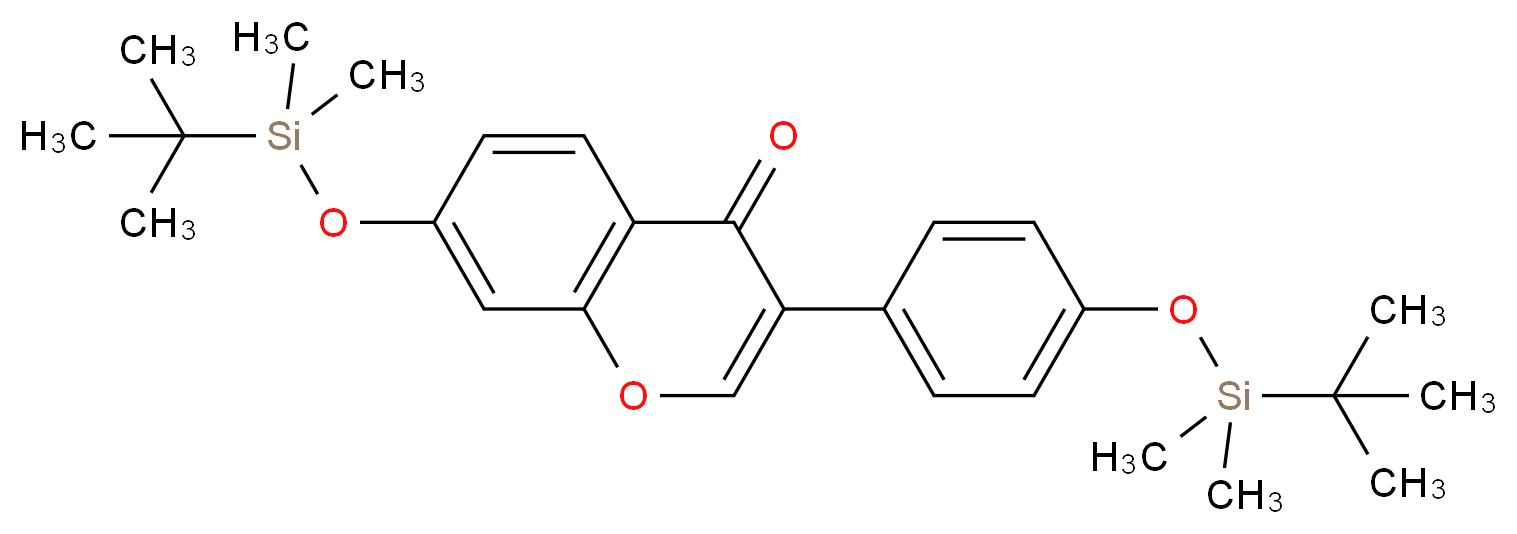 7-[(tert-butyldimethylsilyl)oxy]-3-{4-[(tert-butyldimethylsilyl)oxy]phenyl}-4H-chromen-4-one_分子结构_CAS_944912-19-0