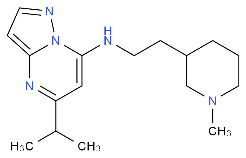 5-isopropyl-N-[2-(1-methylpiperidin-3-yl)ethyl]pyrazolo[1,5-a]pyrimidin-7-amine_分子结构_CAS_)
