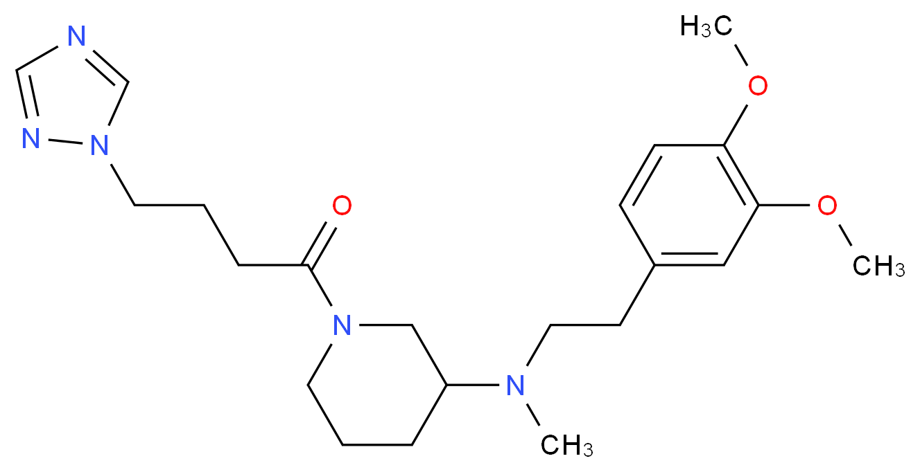 N-[2-(3,4-dimethoxyphenyl)ethyl]-N-methyl-1-[4-(1H-1,2,4-triazol-1-yl)butanoyl]-3-piperidinamine_分子结构_CAS_)