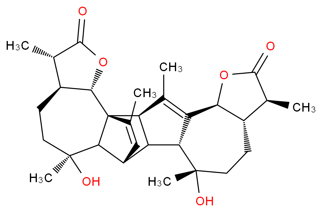 (1R,2R,5S,8S,9S,12S,13R,14S,15S,16R,17S,20S,21S,24S)-12,17-dihydroxy-3,8,12,17,21,25-hexamethyl-6,23-dioxaheptacyclo[13.9.2.0<sup>1</sup>,<sup>1</sup><sup>6</sup>.0<sup>2</sup>,<sup>1</sup><sup>4</sup>.0<sup>4</sup>,<sup>1</sup><sup>3</sup>.0<sup>5</sup>,<sup>9</sup>.0<sup>2</sup><sup>0</sup>,<sup>2</sup><sup>4</sup>]hexacosa-3,25-diene-7,22-dione_分子结构_CAS_13624-21-0