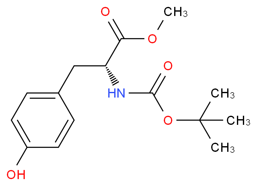 methyl (2R)-2-{[(tert-butoxy)carbonyl]amino}-3-(4-hydroxyphenyl)propanoate_分子结构_CAS_76757-90-9