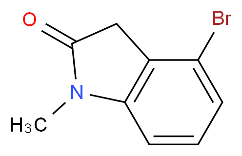 4-Bromo-1-methylindolin-2-one_分子结构_CAS_884855-68-9)