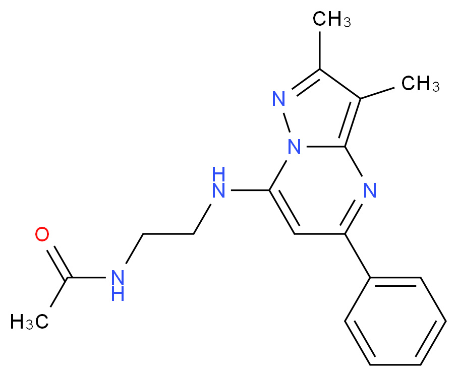 N-{2-[(2,3-dimethyl-5-phenylpyrazolo[1,5-a]pyrimidin-7-yl)amino]ethyl}acetamide_分子结构_CAS_)
