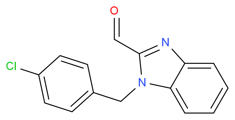 1-[(4-chlorophenyl)methyl]-1H-1,3-benzodiazole-2-carbaldehyde_分子结构_CAS_537010-34-7