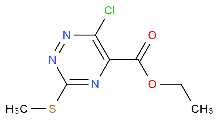 ETHYL 6-CHLORO-3-(METHYLTHIO)-1,2,4-TRIAZINE-5-CARBOXYLATE_分子结构_CAS_96259-28-8)