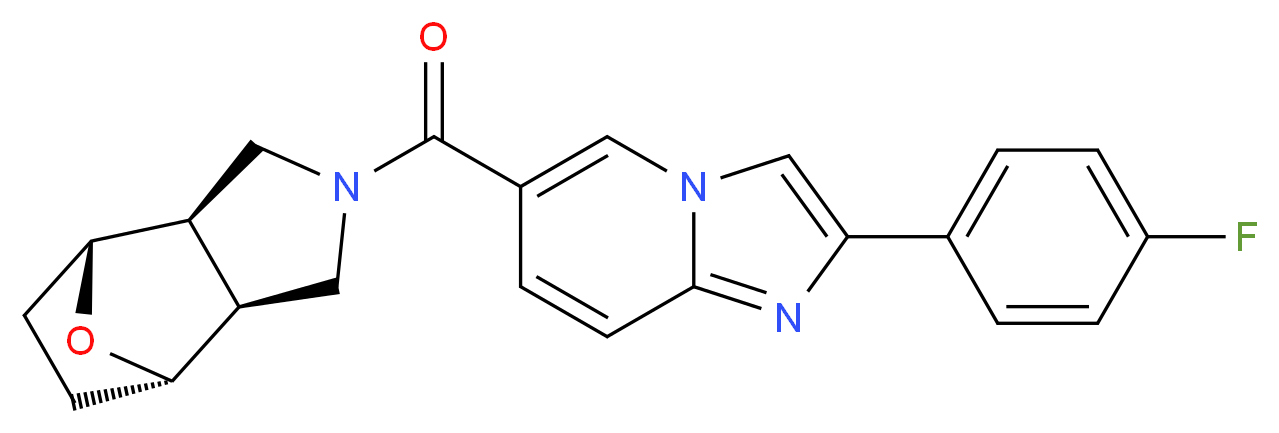 (3aR*,4R*,7S*,7aS*)-2-{[2-(4-fluorophenyl)imidazo[1,2-a]pyridin-6-yl]carbonyl}octahydro-1H-4,7-epoxyisoindole_分子结构_CAS_)
