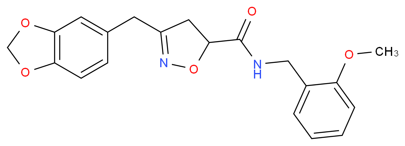 3-(1,3-benzodioxol-5-ylmethyl)-N-(2-methoxybenzyl)-4,5-dihydro-5-isoxazolecarboxamide_分子结构_CAS_)
