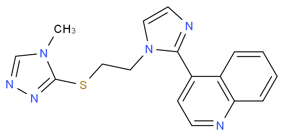 4-(1-{2-[(4-methyl-4H-1,2,4-triazol-3-yl)thio]ethyl}-1H-imidazol-2-yl)quinoline_分子结构_CAS_)