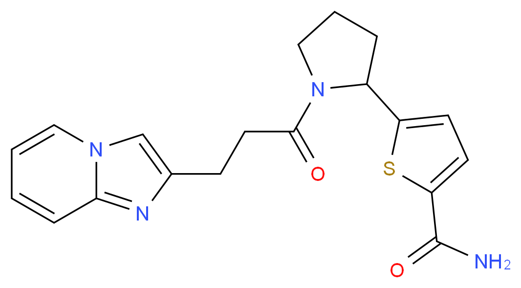 5-[1-(3-imidazo[1,2-a]pyridin-2-ylpropanoyl)-2-pyrrolidinyl]-2-thiophenecarboxamide_分子结构_CAS_)