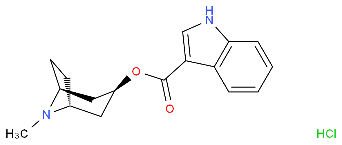 (1R,3S,5S)-8-methyl-8-azabicyclo[3.2.1]octan-3-yl 1H-indole-3-carboxylate hydrochloride_分子结构_CAS_105826-92-4