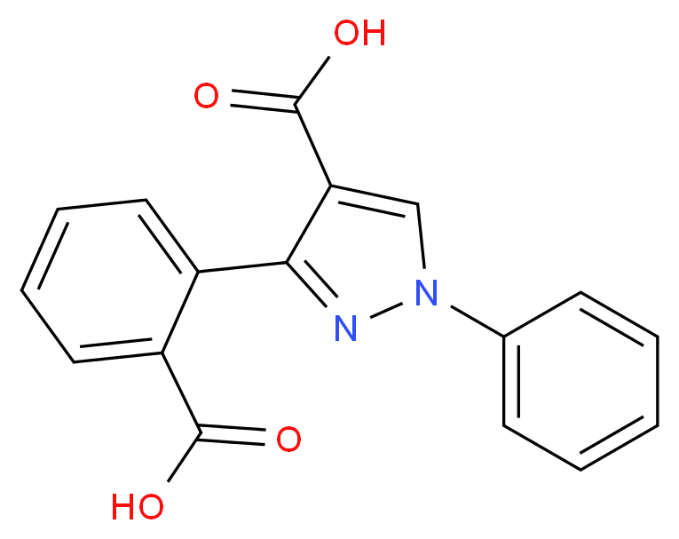 3-(2-carboxyphenyl)-1-phenyl-1H-pyrazole-4-carboxylic acid_分子结构_CAS_6110-61-8)