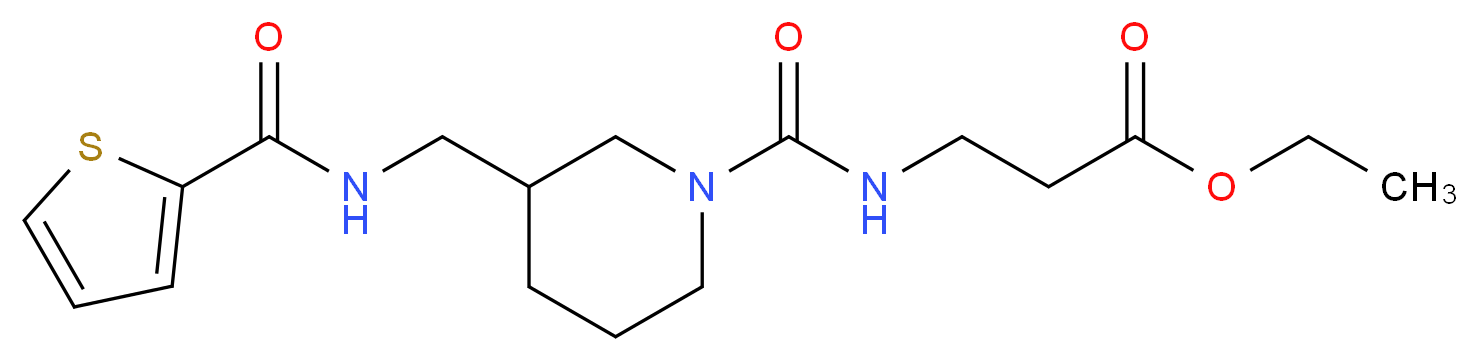 ethyl N-[(3-{[(2-thienylcarbonyl)amino]methyl}-1-piperidinyl)carbonyl]-beta-alaninate_分子结构_CAS_)