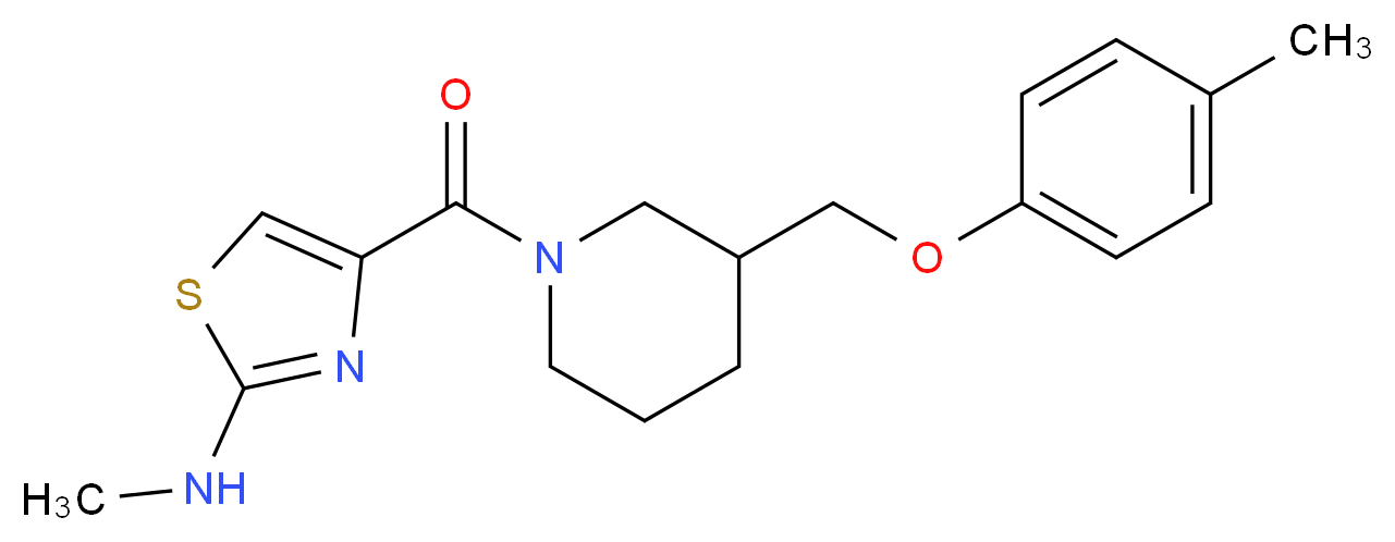 N-methyl-4-({3-[(4-methylphenoxy)methyl]-1-piperidinyl}carbonyl)-1,3-thiazol-2-amine_分子结构_CAS_)
