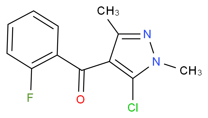 5-chloro-4-(2-fluorobenzoyl)-1,3-dimethyl-1H-pyrazole_分子结构_CAS_29938-71-4