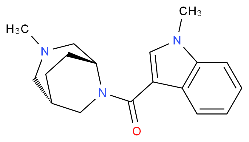 (1S*,5R*)-3-methyl-6-[(1-methyl-1H-indol-3-yl)carbonyl]-3,6-diazabicyclo[3.2.2]nonane_分子结构_CAS_)