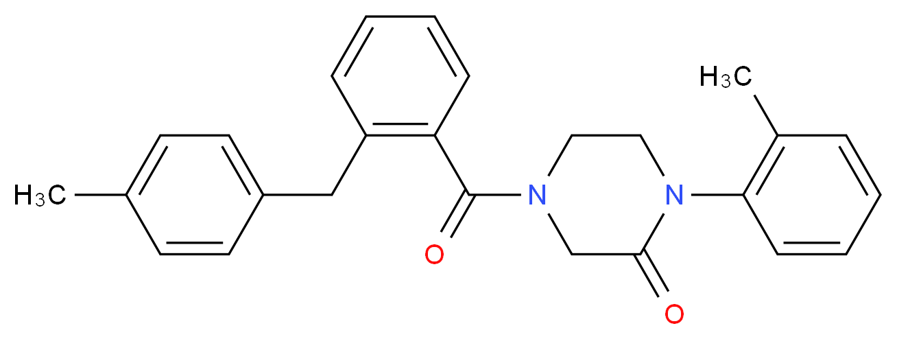 4-[2-(4-methylbenzyl)benzoyl]-1-(2-methylphenyl)-2-piperazinone_分子结构_CAS_)