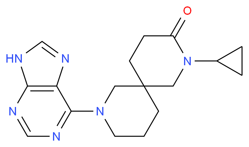 2-cyclopropyl-8-(9H-purin-6-yl)-2,8-diazaspiro[5.5]undecan-3-one_分子结构_CAS_)