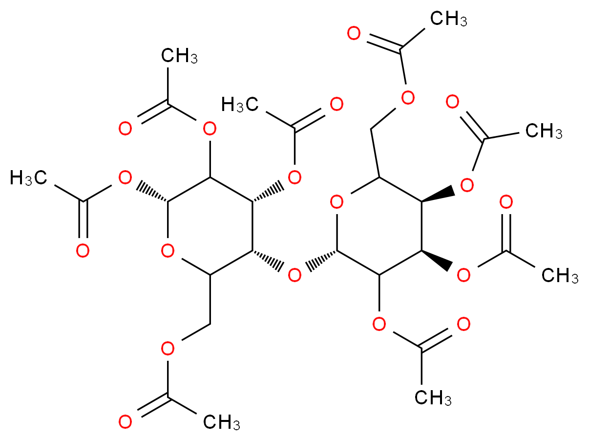 [(3R,4R,6R)-4,5,6-tris(acetyloxy)-3-{[(2S,4R,5R)-3,4,5-tris(acetyloxy)-6-[(acetyloxy)methyl]oxan-2-yl]oxy}oxan-2-yl]methyl acetate_分子结构_CAS_5346-90-7