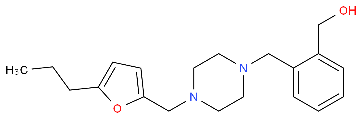 [2-({4-[(5-propyl-2-furyl)methyl]piperazin-1-yl}methyl)phenyl]methanol_分子结构_CAS_)