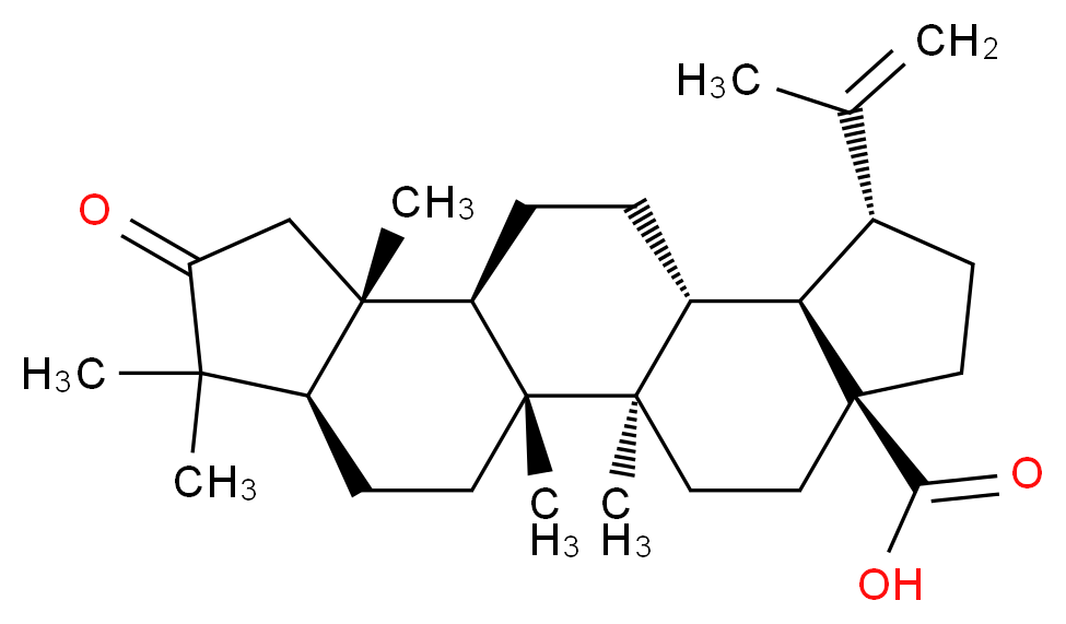 (1R,2R,5S,8R,9R,10R,13R,14R,18R)-1,2,14,17,17-pentamethyl-16-oxo-8-(prop-1-en-2-yl)pentacyclo[11.7.0.0<sup>2</sup>,<sup>1</sup><sup>0</sup>.0<sup>5</sup>,<sup>9</sup>.0<sup>1</sup><sup>4</sup>,<sup>1</sup><sup>8</sup>]icosane-5-carboxylic acid_分子结构_CAS_214150-74-0