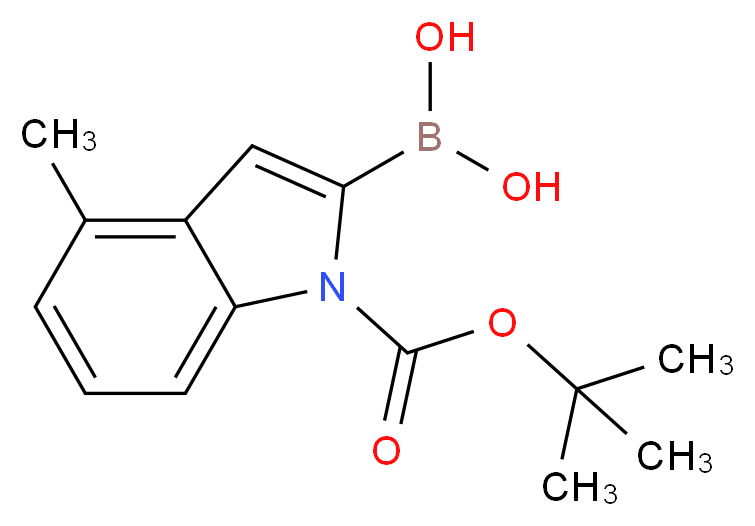 N-(tert-Butoxycarbonyl)-4-methylindole-2-boronic acid_分子结构_CAS_352359-21-8)