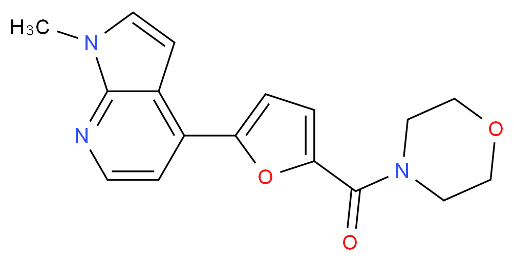 1-methyl-4-[5-(morpholin-4-ylcarbonyl)-2-furyl]-1H-pyrrolo[2,3-b]pyridine_分子结构_CAS_)
