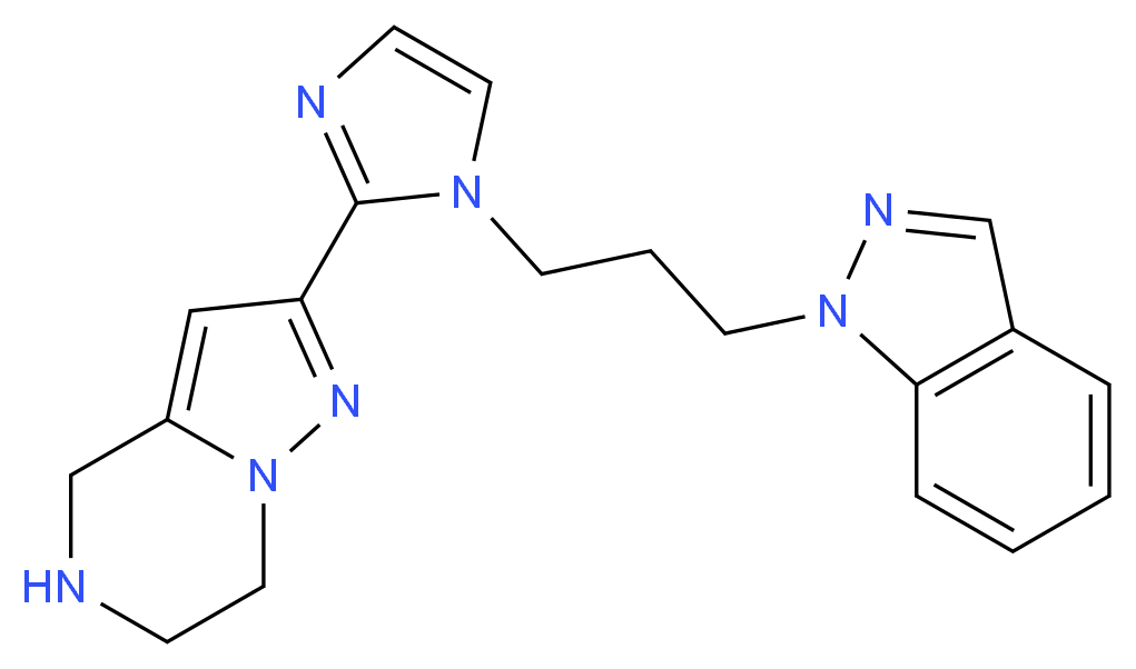 2-{1-[3-(1H-indazol-1-yl)propyl]-1H-imidazol-2-yl}-4,5,6,7-tetrahydropyrazolo[1,5-a]pyrazine_分子结构_CAS_)