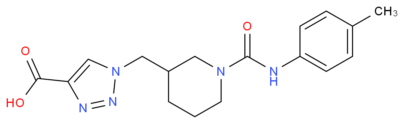 1-[(1-{[(4-methylphenyl)amino]carbonyl}piperidin-3-yl)methyl]-1H-1,2,3-triazole-4-carboxylic acid_分子结构_CAS_)