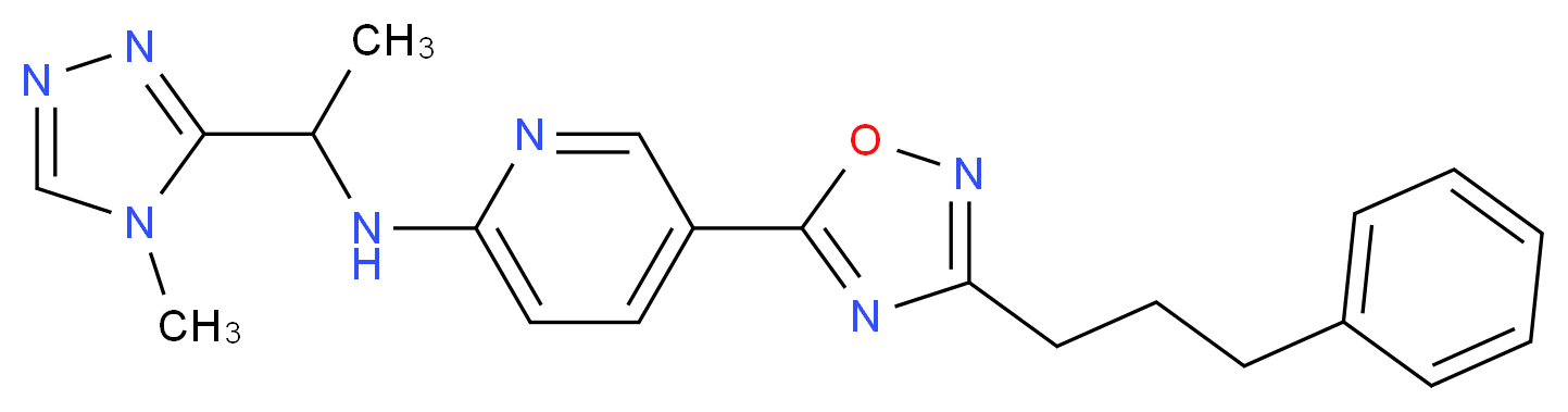 N-[1-(4-methyl-4H-1,2,4-triazol-3-yl)ethyl]-5-[3-(3-phenylpropyl)-1,2,4-oxadiazol-5-yl]pyridin-2-amine_分子结构_CAS_)