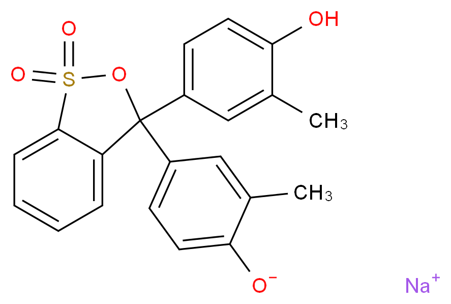 Sodium 4-(3-(4-hydroxy-3-methylphenyl)-1,1-dioxido-3H-benzo[c][1,2]oxathiol-3-yl)-2-methylphenolate_分子结构_CAS_62625-29-0)