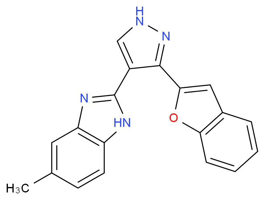 2-[3-(1-benzofuran-2-yl)-1H-pyrazol-4-yl]-5-methyl-1H-benzimidazole_分子结构_CAS_)
