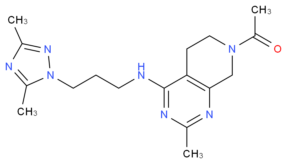 7-acetyl-N-[3-(3,5-dimethyl-1H-1,2,4-triazol-1-yl)propyl]-2-methyl-5,6,7,8-tetrahydropyrido[3,4-d]pyrimidin-4-amine_分子结构_CAS_)