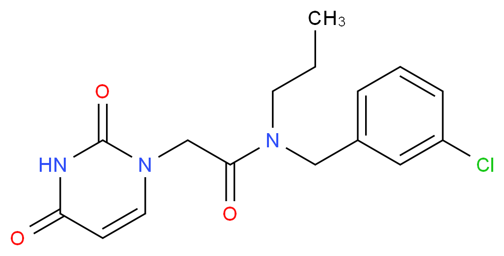 N-(3-chlorobenzyl)-2-(2,4-dioxo-3,4-dihydropyrimidin-1(2H)-yl)-N-propylacetamide_分子结构_CAS_)