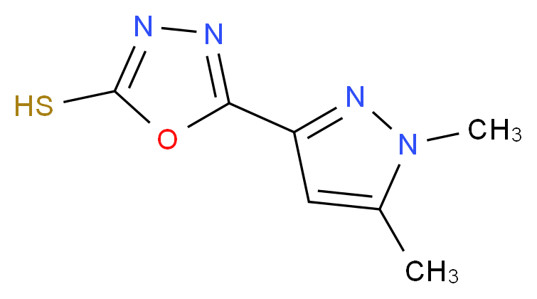 5-(1,5-Dimethyl-1H-pyrazol-3-yl)-1,3,4-oxadiazole-2-thiol_分子结构_CAS_)