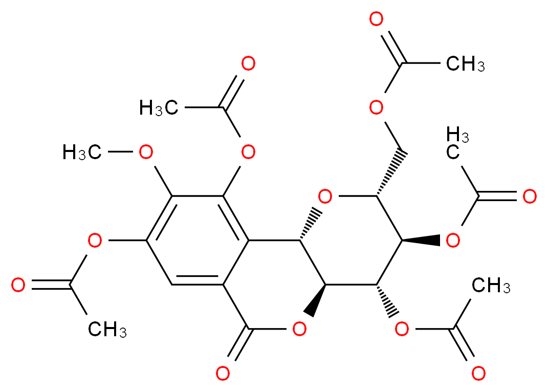 Bergenin pentaacetate_分子结构_CAS_14531-47-6)