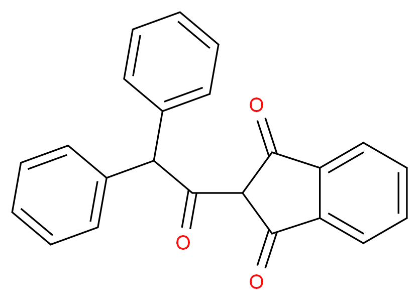 2-(2,2-diphenylacetyl)-2,3-dihydro-1H-indene-1,3-dione_分子结构_CAS_82-66-6