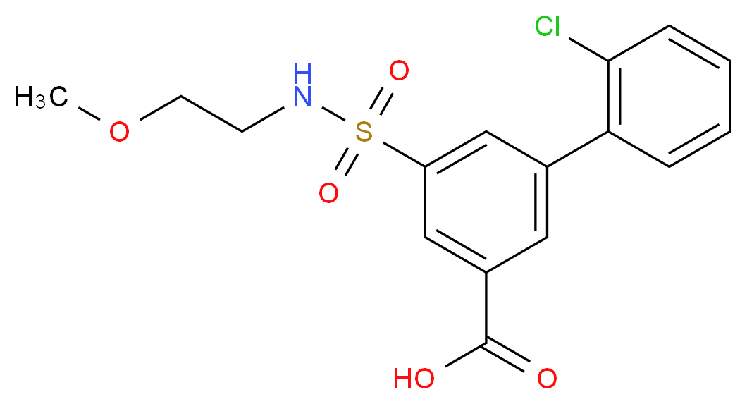 2'-chloro-5-{[(2-methoxyethyl)amino]sulfonyl}biphenyl-3-carboxylic acid_分子结构_CAS_)