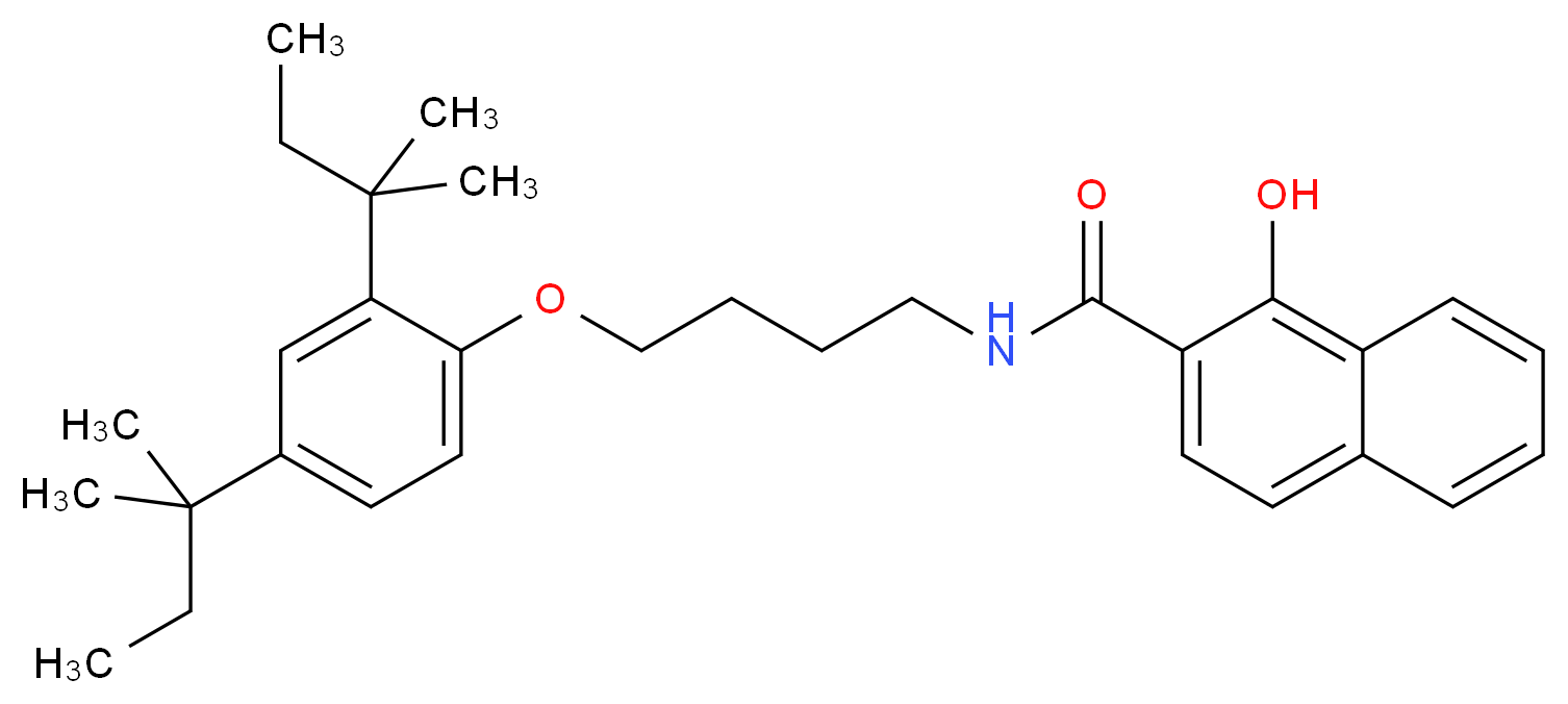 N-{4-[2,4-bis(2-methylbutan-2-yl)phenoxy]butyl}-1-hydroxynaphthalene-2-carboxamide_分子结构_CAS_32180-75-9