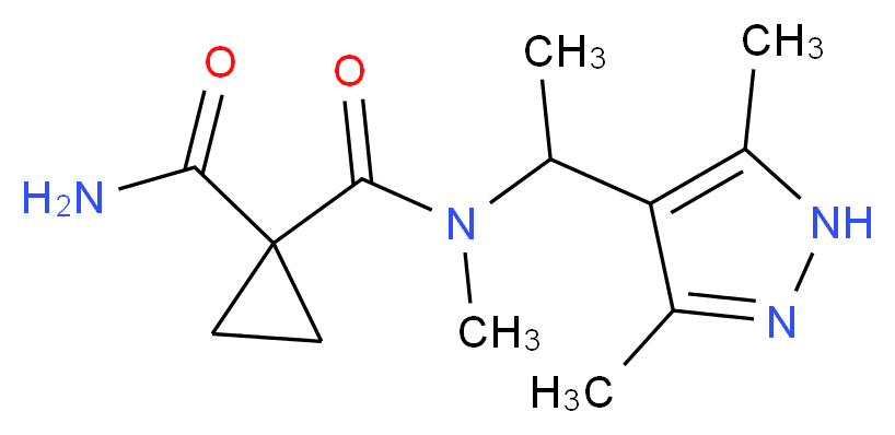 N~1~-[1-(3,5-dimethyl-1H-pyrazol-4-yl)ethyl]-N~1~-methylcyclopropane-1,1-dicarboxamide_分子结构_CAS_)